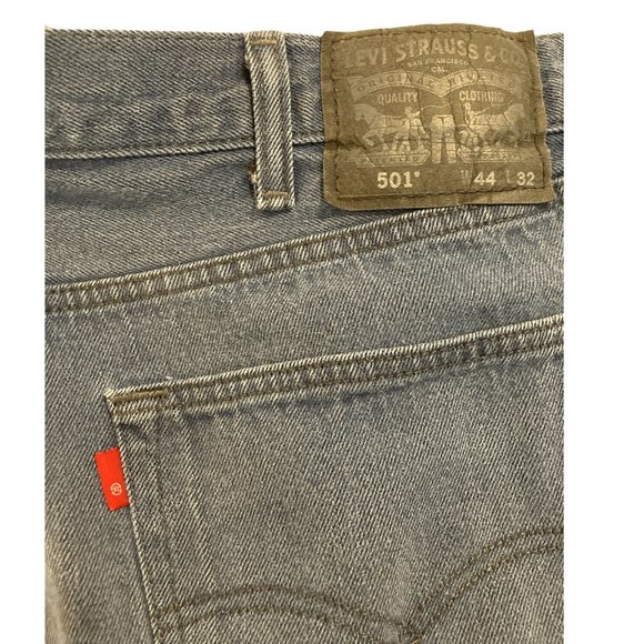 Levis 501 Button-Fly Black Denim Jeans Straight Ta - Picture 5 of 9